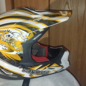Xpeed Black And Yellow Motor Cycle Hemet - Size Large